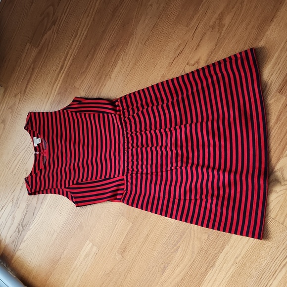 J. Crew Dresses & Skirts - J. Crew size XS sleeveless dress,  striped navy/ red